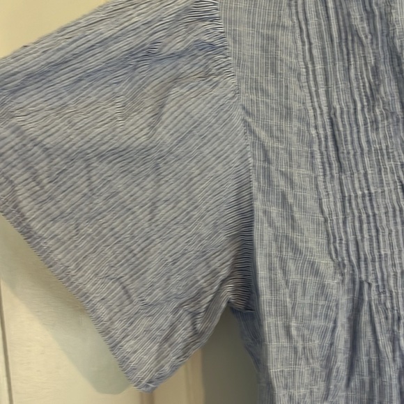 The Nines by Hatch | Smocked Flowy Blouse M Short Sleeve Maternity Pregnancy - Picture 4 of 9